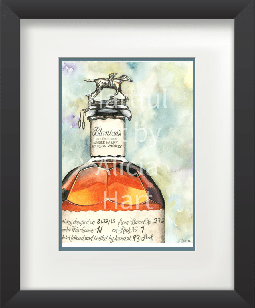 Blanton s bourbon art framed buffalo trace daily